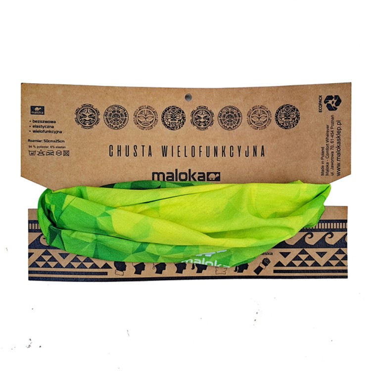 Chusta wielofunkcyjna na rower termoaktywna 8w1 bandana zielona