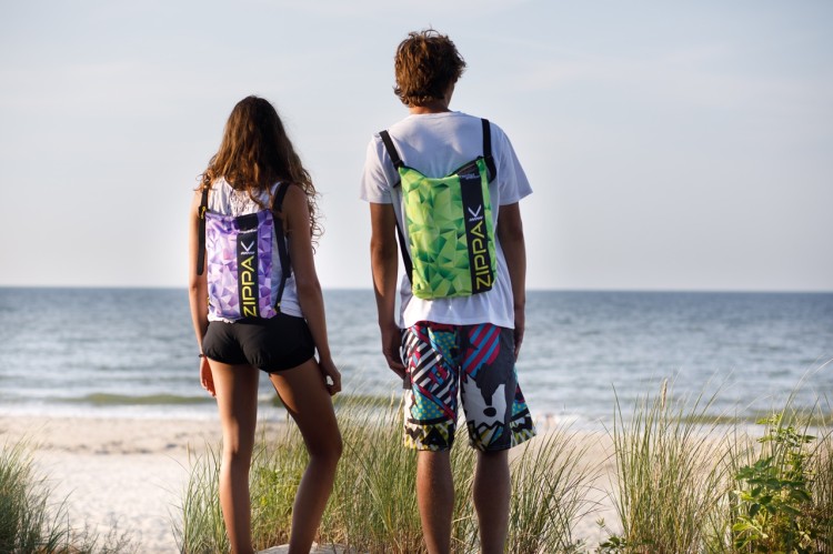 Worek na plecy zapinany wodoodporny torba na ramię fioletowy