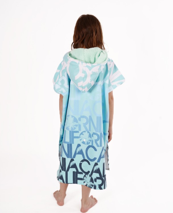ponczo dla dziecka na plaże szybkoschnące miętowe ręcznik z kapturem poncho towel hooded changing robe mint malokee