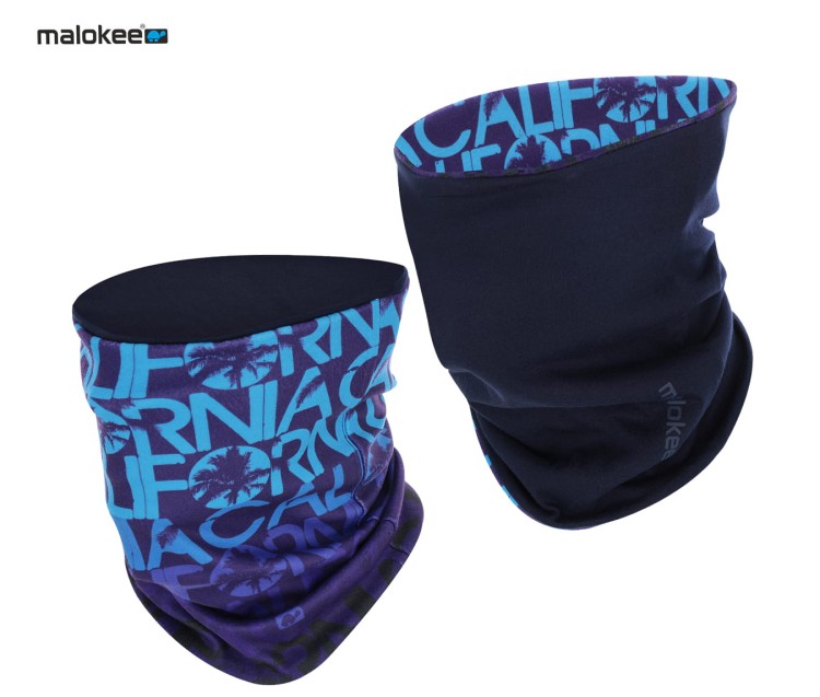 komin dwuwarstwowy ciepły termoaktywny na szyję bawełniany granatowy polarowy niebieski na narty chimney scarf tube blue