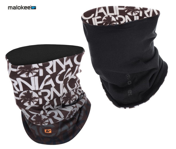 komin dwuwarstwowy ciepły termoaktywny na szyję bawełniany czarny polarowy brązowy na narty chimney scarf tube black brown