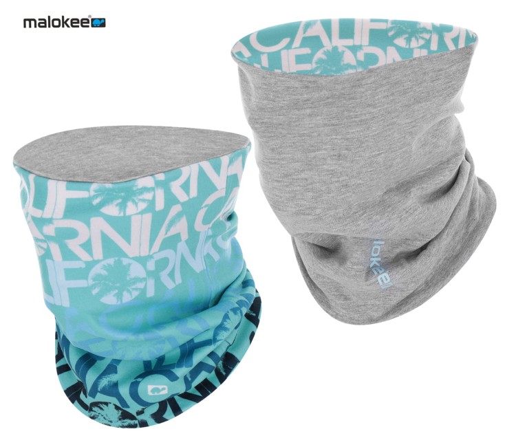 komin dwuwarstwowy ciepły termoaktywny na szyję bawełniany szary polarowy miętowy na narty chimney scarf tube mint