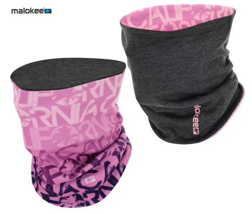 komin dwuwarstwowy ciepły termoaktywny na szyję bawełniany grafitowy polarowy wrzosowy różowy na narty chimney scarf tube heather
