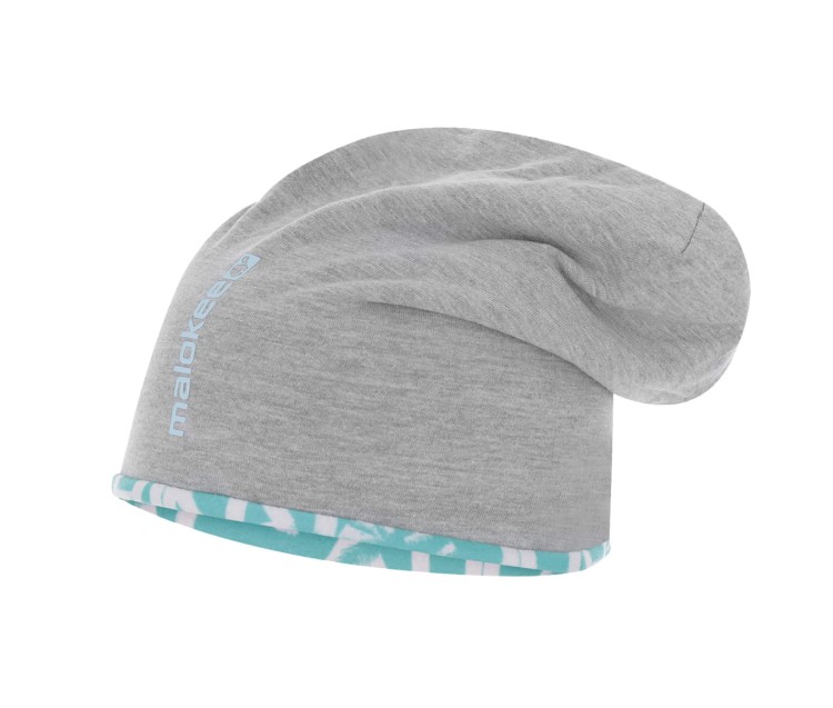 czapka termoaktywna dwuwarstwowa bawełniana polarowa oddychająca dwustronna miętowa napisy zielona thermoactive double-siede hat beanie mint fleece
