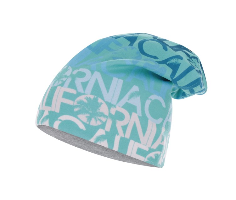 czapka termoaktywna dwuwarstwowa bawełniana polarowa oddychająca dwustronna miętowa napisy zielona thermoactive double-siede hat beanie mint fleece
