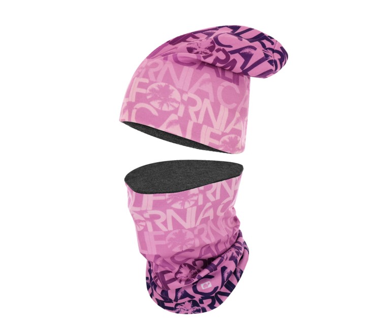 czapka termoaktywna oddychająca bawełniana polarowa wrzosowa różowa beanie hat breathable thermoactive