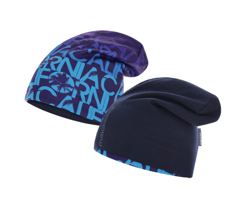 czapka dwuwarstwowa termoaktywna dwustronna bawełniana granatowa polarowa niebieska oddychająca navy blue thermoactive doublesided beanie