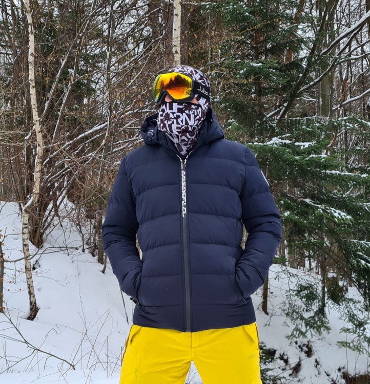 komin dwuwarstwowy ciepły termoaktywny na szyję bawełniany czarny polarowy brązowy na narty chimney scarf tube black brown z czapką