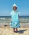 ponczo dla dziecka na plaże szybkoschnące miętowe ręcznik z kapturem poncho towel hooded changing robe mint malokee