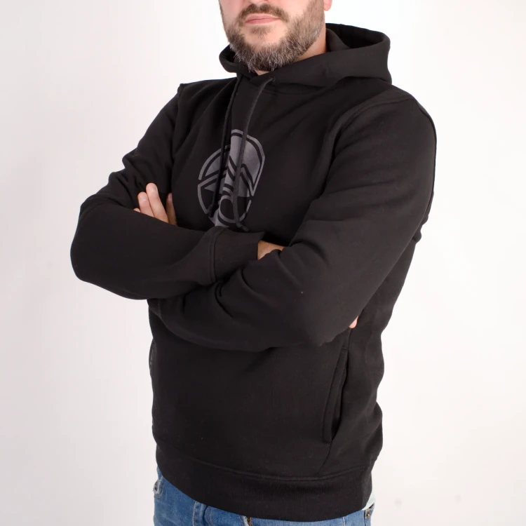organic cotton eco hoodie black with hood malokee mountain wave surf