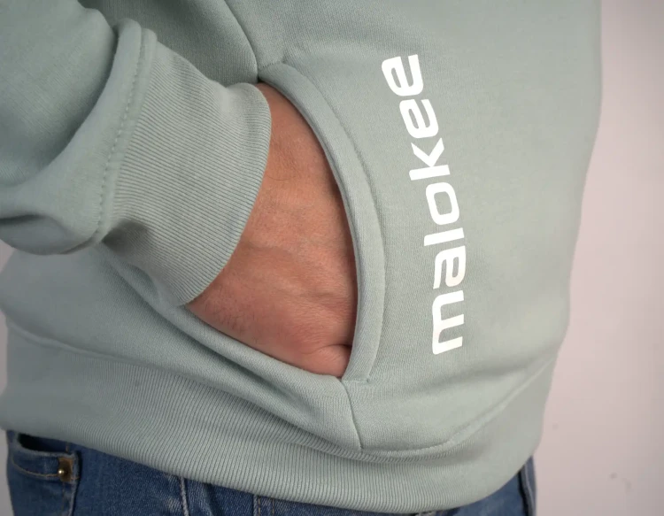 mint hoodie sweatshirt with hood organic cotton seledine mount2wave malokee