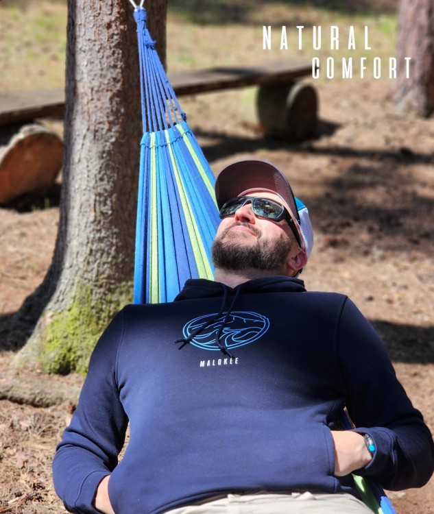 bluza z kapturem organiczna bawełniana granatowa navy z bawełny organicznej