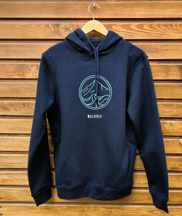 navy blue hoodie sweatshirt with hood organic cotton mount2wave
