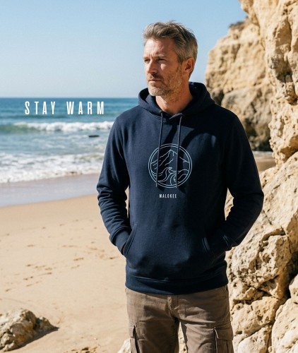 bluza z kapturem organiczna bawełniana granatowa navy z bawełny organicznej