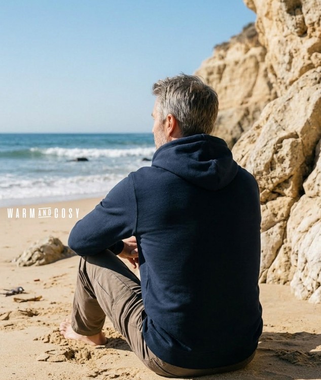 bluza kangurka granatowa ciemna z bawełny organicznej organic hoodie