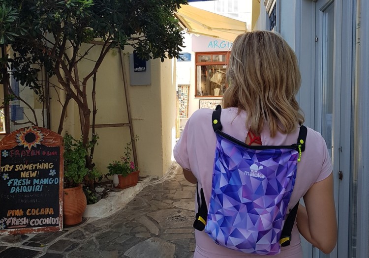 Worek na plecy zapinany wodoodporny torba na ramię fioletowy