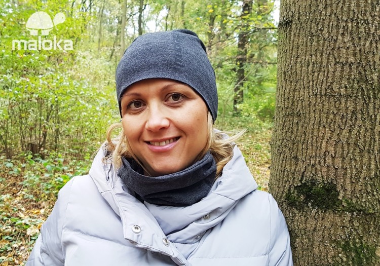 Czapka bawełniana grafitowa dwuwarstwowa